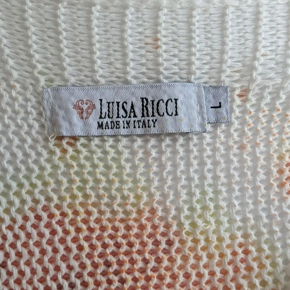 Luisa Ricci watercolor cold shoulder summer sweater mint like new Italy - Picture 4 of 8